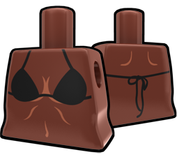 Brown Torso with Black String Bikini