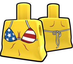 Yellow Torso with Stars and Stripes Bikini