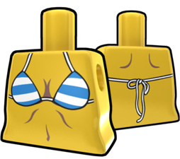 Yellow Torso with Blue Stripe Bikini