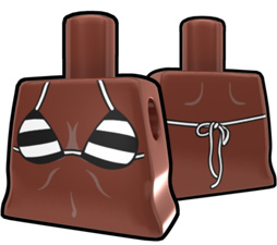 Brown Torso with Black Stripe Bikini