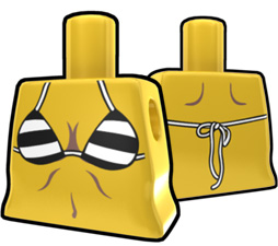Yellow Torso with Black Stripe Bikini