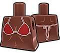 Brown Torso with Red String Bikini