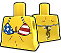 Yellow Torso with Stars and Stripes Bikini