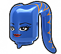 Blue Tentacle Head with Face and Orange Ribbon