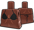 Brown Torso with Black String Bikini