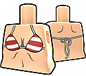 Light Flesh Torso with Red Stripe Bikini