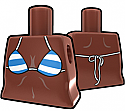Brown Torso with Blue Stripe Bikini