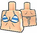 Light Flesh Torso with Blue Stripe Bikini